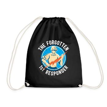High Voltage Electrician Power Grid - Drawstring Bag - black - Front