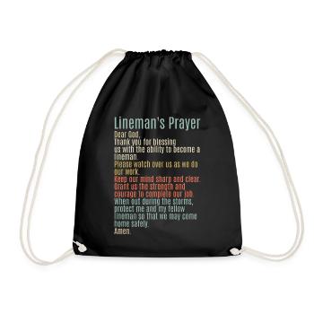 High Voltage Electrician Power Grid - Drawstring Bag - black - Front