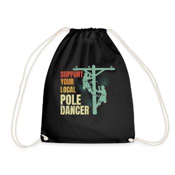 High Voltage Electrician Power Grid - Drawstring Bag - black - Front