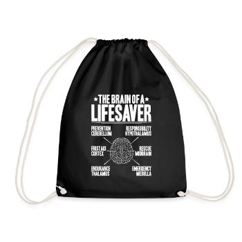 Rettungsschwimmer Wasserrettung Lifesaver - Turnbeutel - Schwarz - Vorne