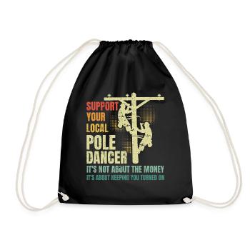High Voltage Electrician Power Grid - Drawstring Bag - black - Front
