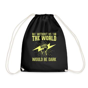 Funny High Voltage Electrician Saying Electrics - Drawstring Bag - black - Front