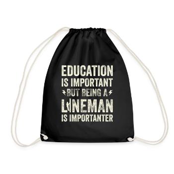 Funny High Voltage Electrician Saying Electrics - Drawstring Bag - black - Front