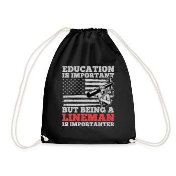 Funny High Voltage Electrician Saying Electrics - Drawstring Bag - black - Front