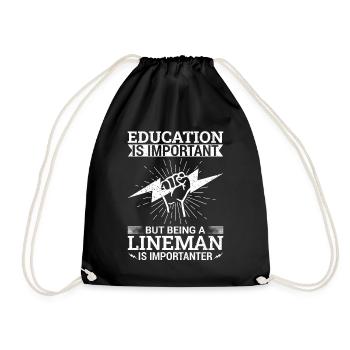 Funny High Voltage Electrician Saying Electrics - Drawstring Bag - black - Front