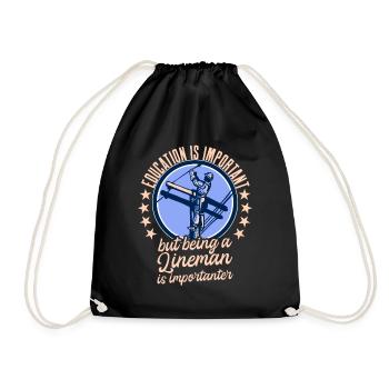 Funny High Voltage Electrician Saying Electrics - Drawstring Bag - black - Front