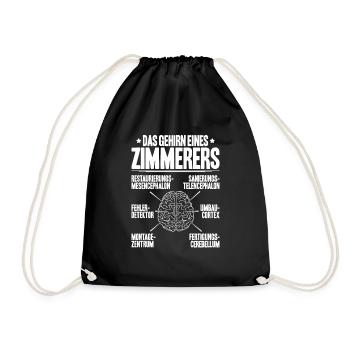Zimmerer Zimmermann Zimmerei Carpenter Carpentry - Turnbeutel - Schwarz - Vorne