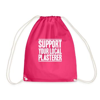Stuckateur Plasterer Stukkateur Gipser Verputzer - Turnbeutel - Fuchsia - Vorne