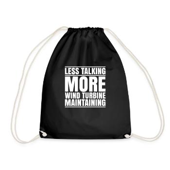 Service Technician Wind Turbines Wind Energy - Drawstring Bag - black - Front