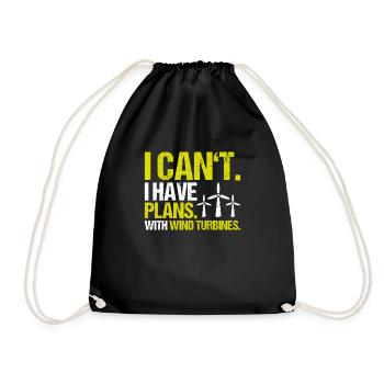 Service Technician Wind Turbines Wind Energy - Drawstring Bag - black - Front