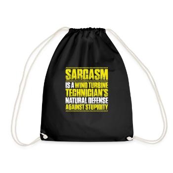 Service Technician Wind Turbines Wind Energy - Drawstring Bag - black - Front
