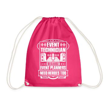 Veranstaltungstechniker Event Technician - Drawstring Bag - fuchsia - Front