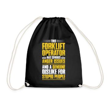 Forklift Driver Forklift Operator - Drawstring Bag - black - Front