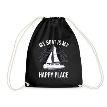 Catamaran Captain Sailboat - Drawstring Bag - black - Front
