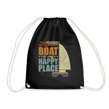 Catamaran Captain Sailboat - Drawstring Bag - black - Front