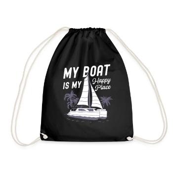 Catamaran Captain Sailboat - Drawstring Bag - black - Front