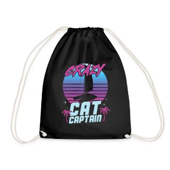 Catamaran Captain Sailing Sailboat - Drawstring Bag - black - Front