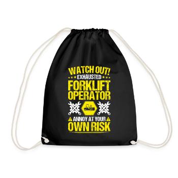 Forklift Driver Forklift Operator - Drawstring Bag - black - Front