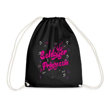 Schlager Prinzessin Musik Glitzer Feier - Turnbeutel - Schwarz - Vorne