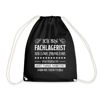 Fachlagerist Stablerfahrer Beruf Lagerist Geschenk - Turnbeutel - Schwarz - Vorne