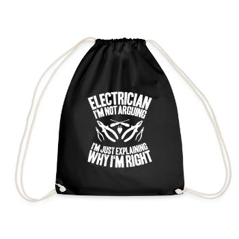 Electronics Electrician Electrician Lineman - Drawstring Bag - black - Front