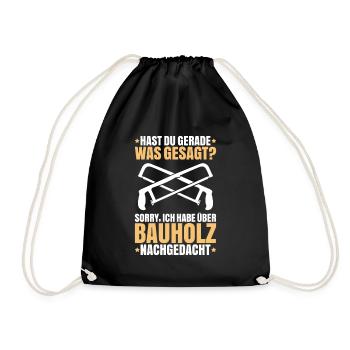 Zimmerer Zimmermann Zimmerei Carpenter Carpentry - Turnbeutel - Schwarz - Vorne