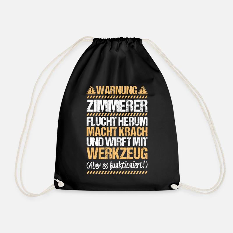 Zimmerer Zimmermann Zimmerei Carpenter Carpentry - Turnbeutel - Schwarz