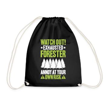 Forester Forestry Forester Forest workers Forest - Drawstring Bag - black - Front