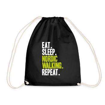 Nordic Walking Nordic Walker Nordic Walken - Drawstring Bag - black - Front