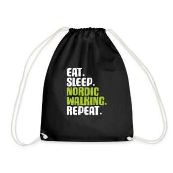 Nordic Walking Nordic Walker Nordic Walken - Drawstring Bag - black - Front