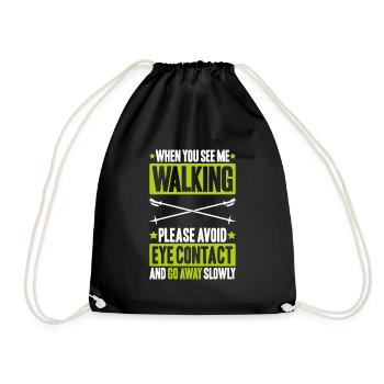 Nordic Walking Nordic Walker Nordic Walken - Drawstring Bag - black - Front