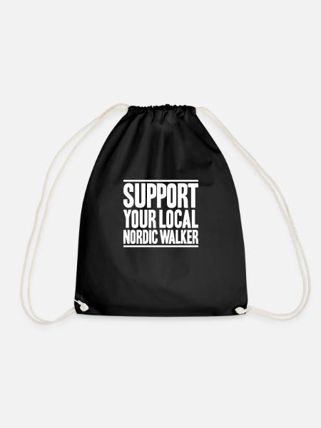 Nordic Walking Nordic Walker Nordic Walken - Drawstring Bag - black