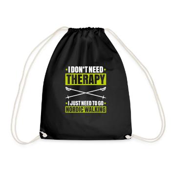 Nordic Walking Nordic Walker Nordic Walken - Drawstring Bag - black - Front