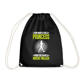 Nordic Walking Nordic Walker Nordic Walken - Drawstring Bag - black - Front