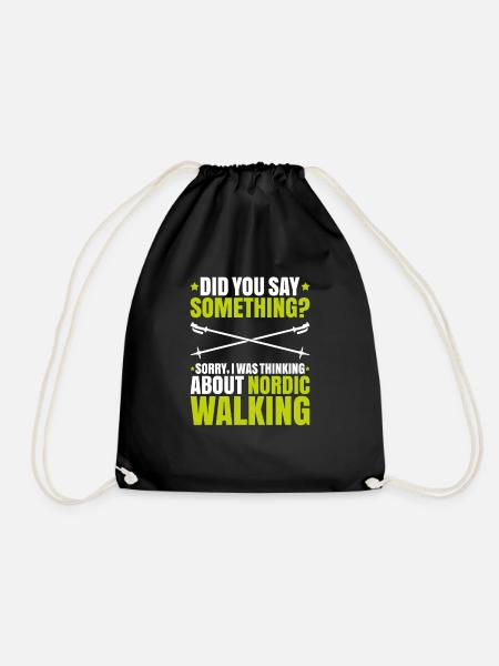 Nordic Walking Nordic Walker Nordic Walken - Drawstring Bag - black