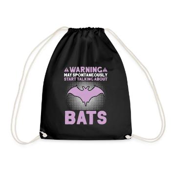Fledermaus Fledermäuse Bat Bats Fledertier - Turnbeutel - Schwarz - Vorne