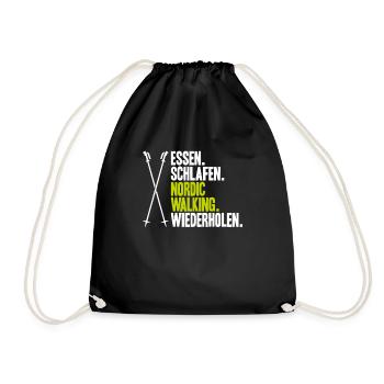 Nordic Walking Nordic Walker Nordic Walken - Turnbeutel - Schwarz - Vorne