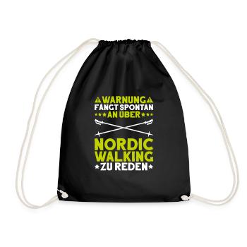 Nordic Walking Nordic Walker Nordic Walken - Turnbeutel - Schwarz - Vorne