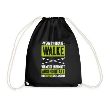 Nordic Walking Nordic Walker Nordic Walken - Turnbeutel - Schwarz - Vorne