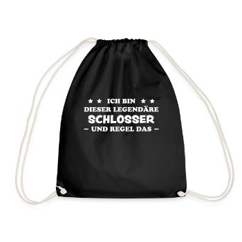 Schlosser Beruf Lustiger Spruch Schlosser Geschenk - Turnbeutel - Schwarz - Vorne