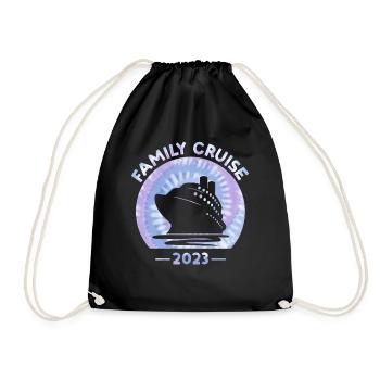 Family Cruise 2023 Tie Dye Print Family Travel - Drawstring Bag - black - Front