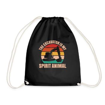 Excavator Driver Excavator Operator Heavy Equipment Operator - Drawstring Bag - black - Front