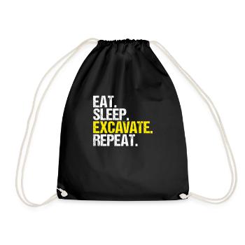 Excavator Driver Excavator Operator Heavy Equipment Operator - Drawstring Bag - black - Front