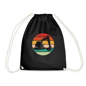 Excavator Driver Excavator Operator Heavy Equipment Operator - Drawstring Bag - black - Front