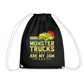 Monster Trucks Are My Jam Monster Truck Show - Drawstring Bag - black - Front