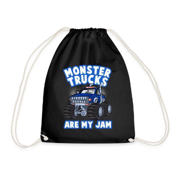 Monster Trucks Are My Jam Monster Truck Show - Drawstring Bag - black - Front
