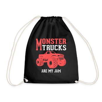 Monster Trucks Are My Jam Monster Truck Show - Drawstring Bag - black - Front