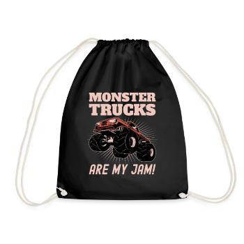 Monster Trucks Are My Jam Monster Truck Show - Drawstring Bag - black - Front