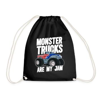 Monster Trucks Are My Jam Monster Truck Show - Drawstring Bag - black - Front