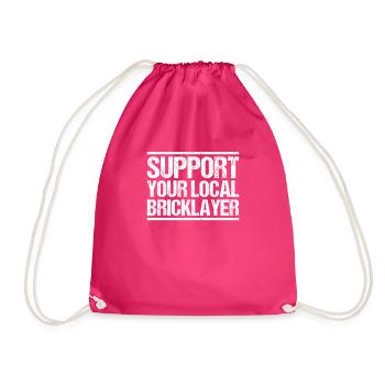 Master Masonry Masonry Bricklayer Mason - Drawstring Bag - fuchsia - Front